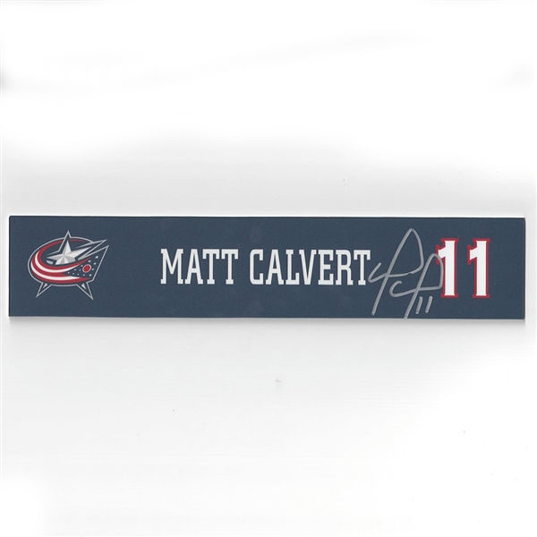Matt Calvert - Columbus Blue Jackets - 2016-17 Autographed Locker Room Nameplate  