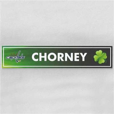 Taylor Chorney - Washington Capitals - 2017 St. Patricks Day Locker Room Nameplate  
