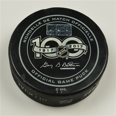 Sean Couturier - Philadelphia Flyers - Goal Puck - January 12, 2017 vs. Vancouver Canucks (Flyers Logo)