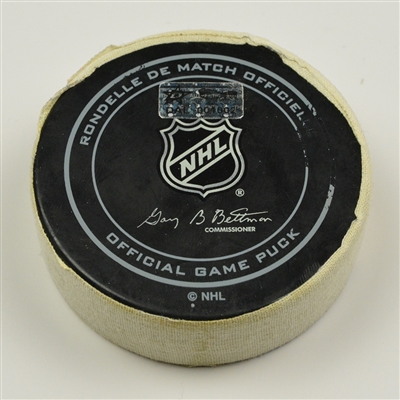 Andrew Desjardins - San Jose Sharks - Goal Puck - February 19, 2015 vs. Dallas Stars (Stars Logo)