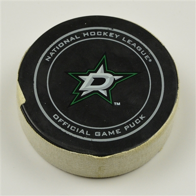 Andrew Desjardins - San Jose Sharks - Goal Puck - February 19, 2015 vs. Dallas Stars (Stars Logo)