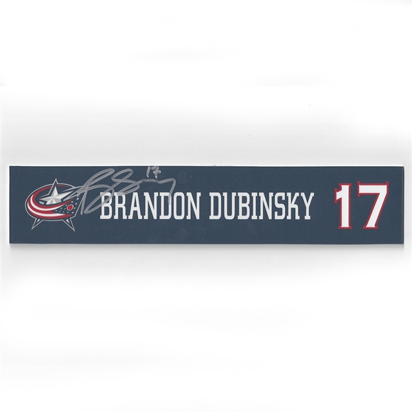 Brandon Dubinsky - Columbus Blue Jackets - 2016-17 Autographed Locker Room Nameplate  
