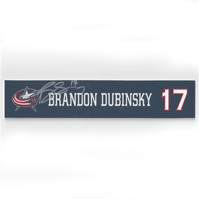 Brandon Dubinsky - Columbus Blue Jackets - 2016-17 Autographed Locker Room Nameplate  