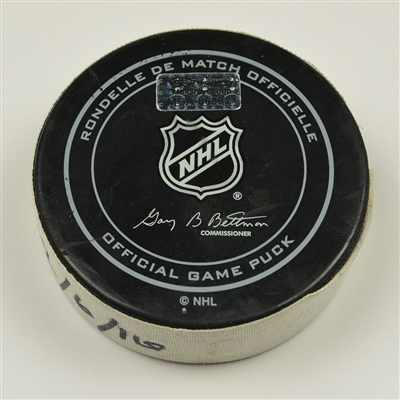 Matt Duchene - Colorado Avalanche - Goal Puck - December 6, 2016 vs. Nashville Predators (Predators Logo)