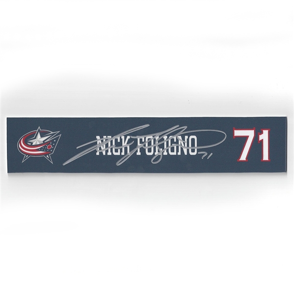Nick Foligno - Columbus Blue Jackets - 2016-17 Autographed Locker Room Nameplate  