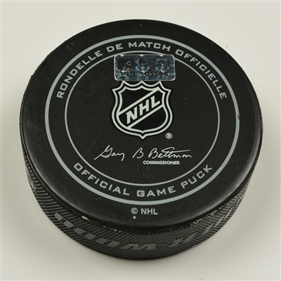 Claude Giroux - Philadelphia Flyers - Goal Puck - November 29, 2016 vs. Boston Bruins (Flyers Logo)