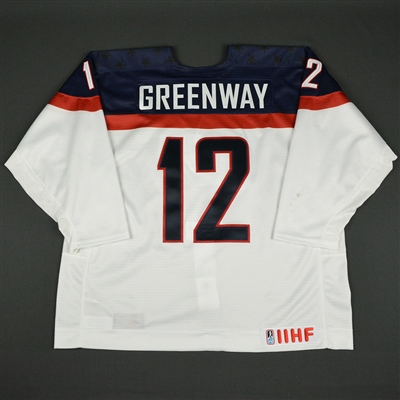 Jordan Greenway - 2017 U.S. IIHF World Junior Championship - Game-Worn White Jersey