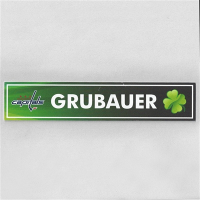 Philipp Grubauer - Washington Capitals - 2017 St. Patricks Day Locker Room Nameplate  