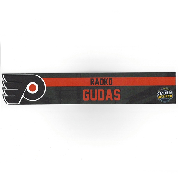 Radko Gudas - Philadelphia Flyers - 2017 NHL Stadium Series Dressing Room Nameplate  