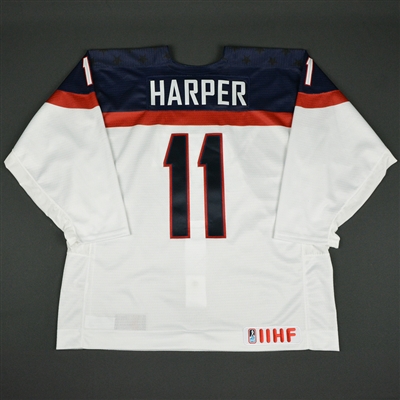 Patrick Harper - 2017 U.S. IIHF World Junior Championship - Game-Worn White Jersey