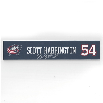 Scott Harrington - Columbus Blue Jackets - 2016-17 Autographed Locker Room Nameplate  