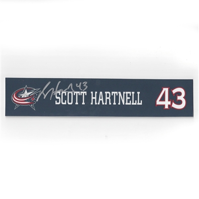 Scott Hartnell - Columbus Blue Jackets - 2016-17 Autographed Locker Room Nameplate  