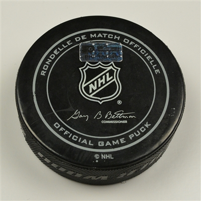 Kevin Hayes - New York Rangers - Goal Puck - November 25, 2016 vs. Philadelphia Flyers (Flyers Logo)