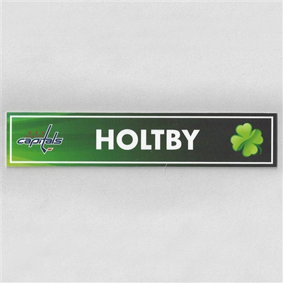 Braden Holtby - Washington Capitals - 2017 St. Patricks Day Locker Room Nameplate  