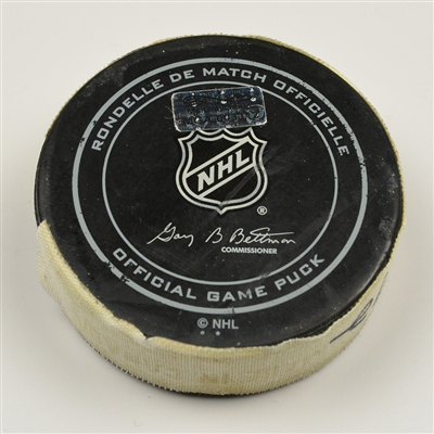 Patric Hornqvist - Pittsburgh Penguins - Goal Puck - March 1, 2016 vs. Washington Capitals (Capitals Logo)