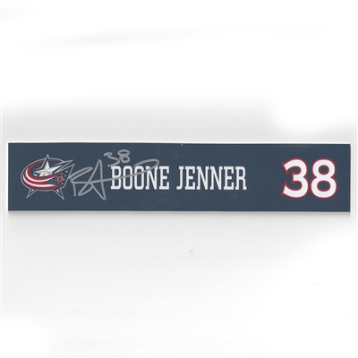 Boone Jenner - Columbus Blue Jackets - 2016-17 Autographed Locker Room Nameplate  