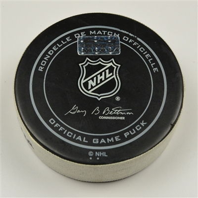 Tyler Johnson - Tampa Bay Lightning - Goal Puck - November 21, 2016 vs. Nashville Predators (Predators Logo)