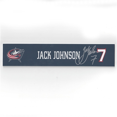 Jack Johnson - Columbus Blue Jackets - 2016-17 Autographed Locker Room Nameplate  