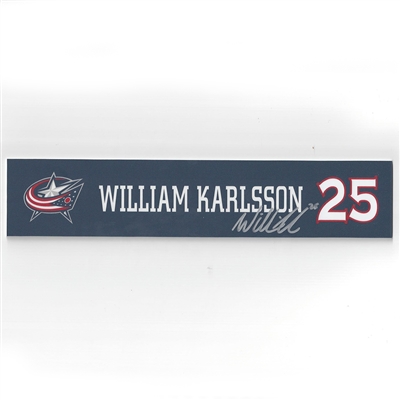 William Karlsson - Columbus Blue Jackets - 2016-17 Autographed Locker Room Nameplate  