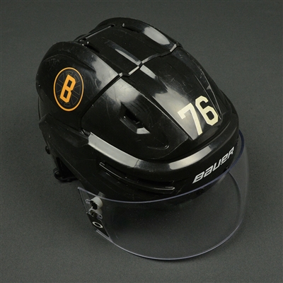 Alexander Khokhlachev - Boston Bruins - 2015-16 Season-Long Game-Worn Helmet, Worn in 2016 NHL Winter Classic  