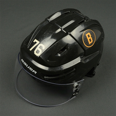 Alexander Khokhlachev - Boston Bruins - 2015-16 Season-Long Game-Worn Helmet, Worn in 2016 NHL Winter Classic  