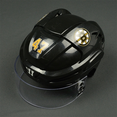 Torey Krug - Boston Bruins - 2015-16 Season-Long Game-Worn Helmet, Worn in 2016 NHL Winter Classic