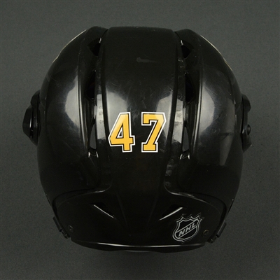Torey Krug - Boston Bruins - 2015-16 Season-Long Game-Worn Helmet, Worn in 2016 NHL Winter Classic