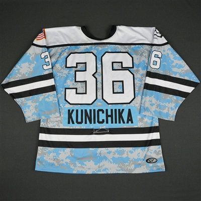 Kourtney Kunichika - Buffalo Beauts - 2016-17 NWHL Game-Worn Military Appreciation Jersey