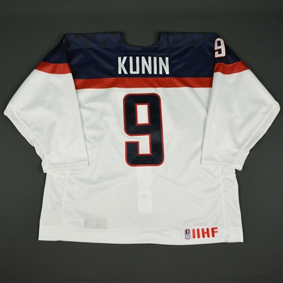 Luke Kunin - 2017 U.S. IIHF World Junior Championship - Game-Worn White w/C Jersey