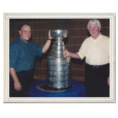 John Brophy and Scotty Bowman Posing with the Stanley Cup 8" x 10" Photo 