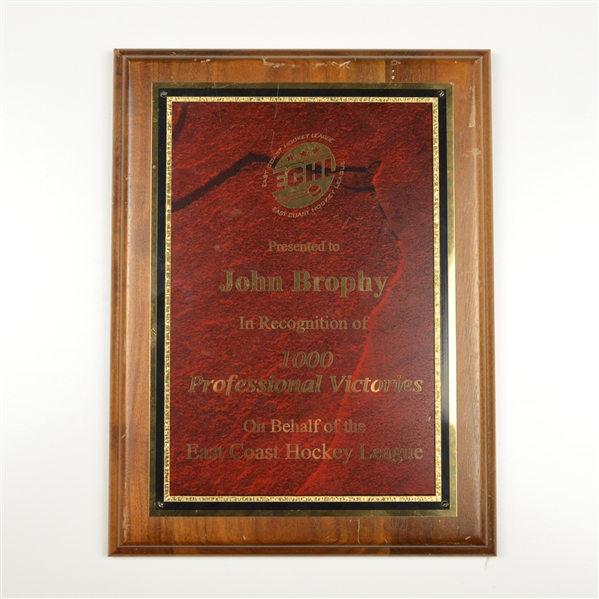 ECHL Plaque in Recognition of 1000 Professional Victories