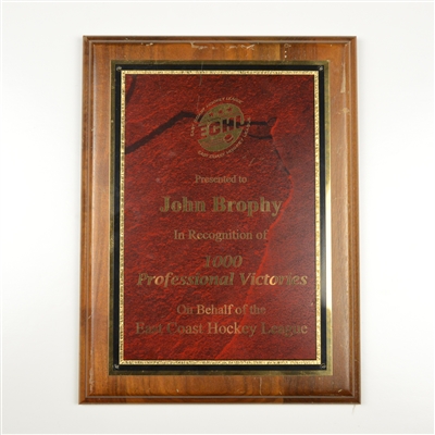 ECHL Plaque in Recognition of 1000 Professional Victories
