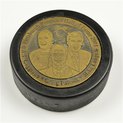  Pittsburgh Penguins Hall of Fame Class of 2001 Commemorative Puck
