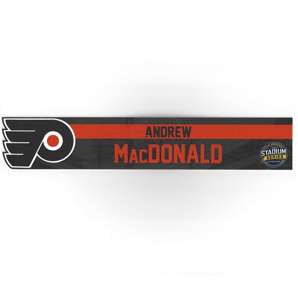 Andrew MacDonald - Philadelphia Flyers - 2017 NHL Stadium Series Dressing Room Nameplate  