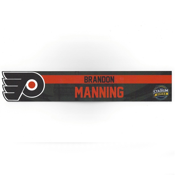 Brandon Manning - Philadelphia Flyers - 2017 NHL Stadium Series Dressing Room Nameplate  