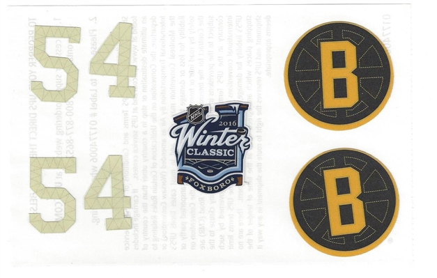 Adam McQuaid - Boston Bruins - 2015-16 Season-Long Game-Worn Helmet, Worn in 2016 NHL Winter Classic