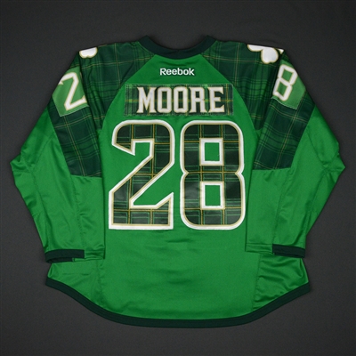Dominic Moore - Boston Bruins - St. Patricks Day Warmup-Worn Jersey - Worn on March 11, 2017