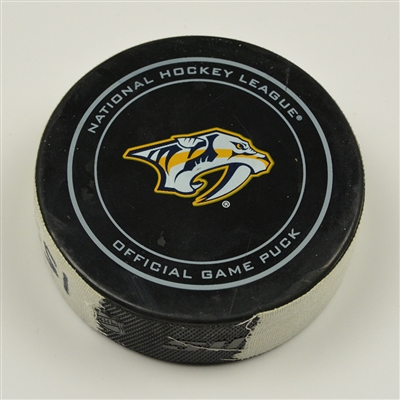 James Neal - Nashville Predators - Goal Puck - December 13, 2016 vs. St. Louis Blues (Predators Logo)