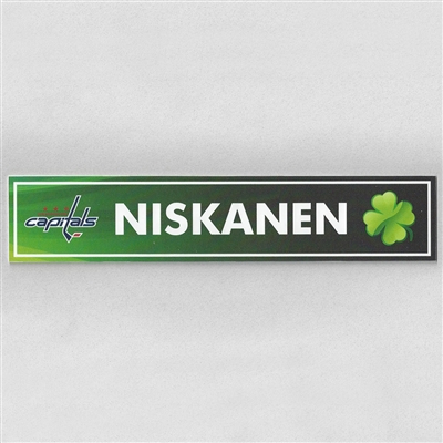 Matt Niskanen - Washington Capitals - 2017 St. Patricks Day Locker Room Nameplate  