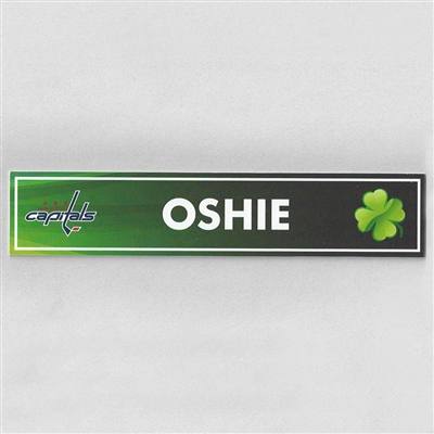 T.J. Oshie - Washington Capitals - 2017 St. Patricks Day Locker Room Nameplate  