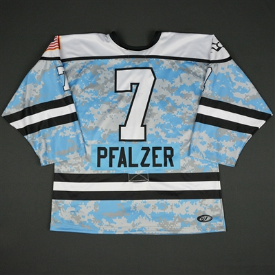 Emily Pfalzer - Buffalo Beauts - 2016-17 NWHL Game-Worn Military Appreciation Jersey w/C