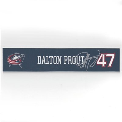Dalton Prout - Columbus Blue Jackets - 2016-17 Autographed Locker Room Nameplate  