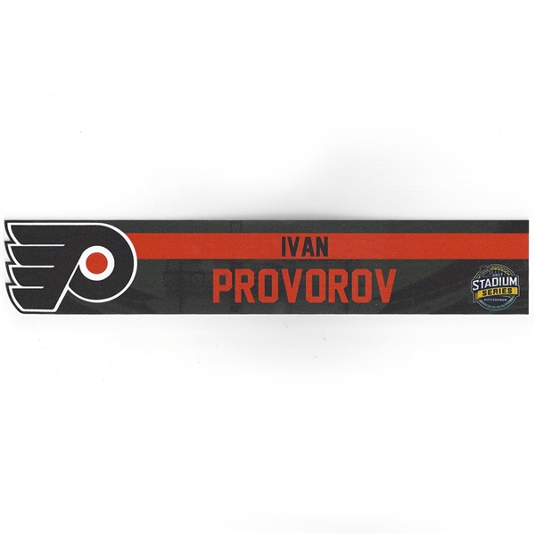Ivan Provorov - Philadelphia Flyers - 2017 NHL Stadium Series Dressing Room Nameplate  