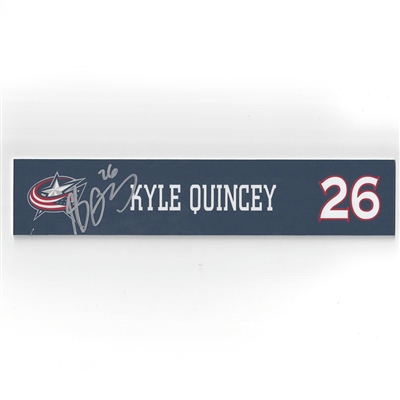 Kyle Quincey - Columbus Blue Jackets - 2016-17 Autographed Locker Room Nameplate  