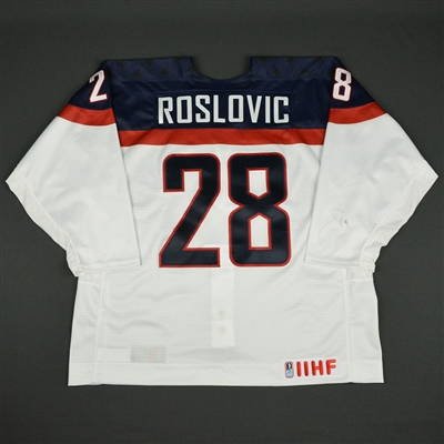 Jack Roslovic - 2017 U.S. IIHF World Junior Championship - Game-Worn White Jersey