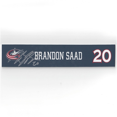 Brandon Saad - Columbus Blue Jackets - 2016-17 Autographed Locker Room Nameplate  