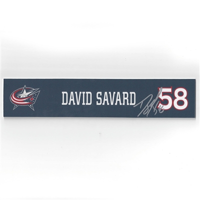 David Savard - Columbus Blue Jackets - 2016-17 Autographed Locker Room Nameplate  