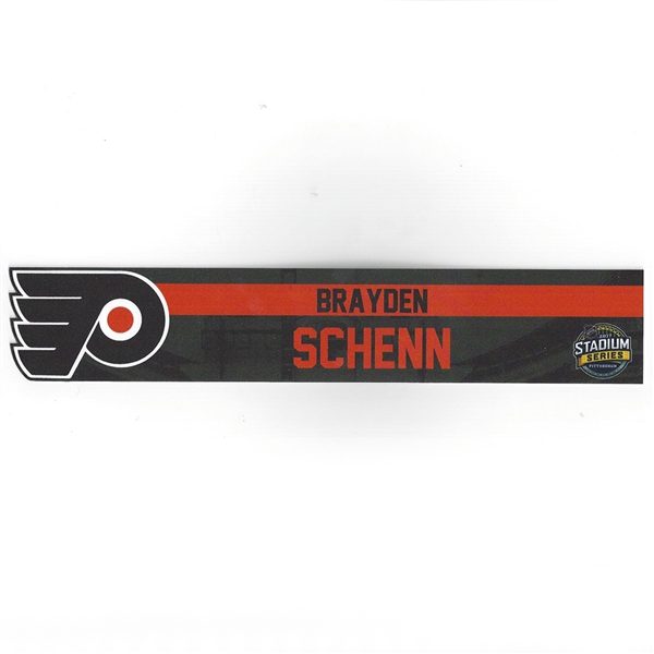 Brayden Schenn - Philadelphia Flyers - 2017 NHL Stadium Series Dressing Room Nameplate  