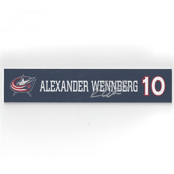 Alexander Wennberg - Columbus Blue Jackets - 2016-17 Autographed Locker Room Nameplate  