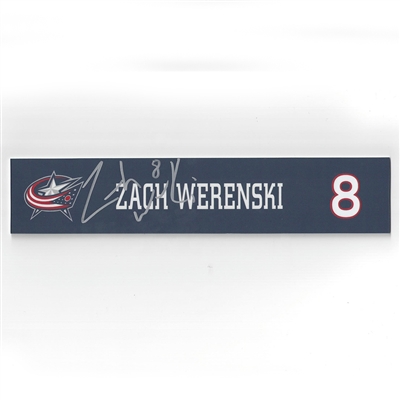 Zach Werenski - Columbus Blue Jackets - 2016-17 Autographed Locker Room Nameplate  
